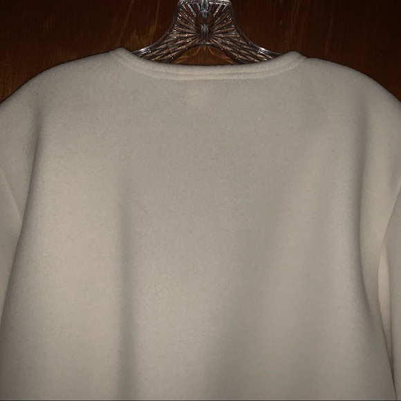 Women’s L VTG USA AQUA SHEEN Polar Fleece Light Cream Button Up Jacket EXC LN - Picture 11 of 14